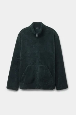 Bluza z Pluszowej Tkaniny Polarowej Zapinana na Zamek