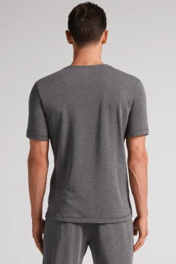 Bluzka z Krótkim Rękawem z Modalu i Kaszmiru