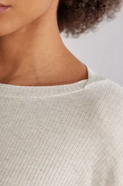 Bluzka z Modalu z Długim Rękawem i Dekoltem w Łódkę Chic Comfort