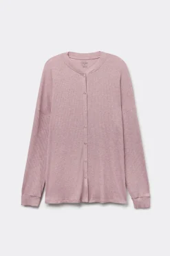 Bluzka z Modalu z Długim Rękawem Rozpinana z Przodu Chic Comfort