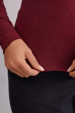Bluzka z Okrągłym Dekoltem z Lekkiego Modalu z Dodatkiem Kaszmiru Lamé
