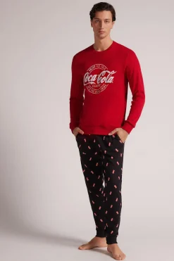 Długa Piżama z Bawełny z Logo Coca-Cola®