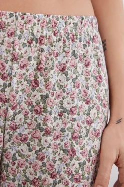 Długie Spodnie z Modalu Floral Romance