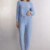 Długie Spodnie z Modalu ze Ściągaczami Oxford Stripes
