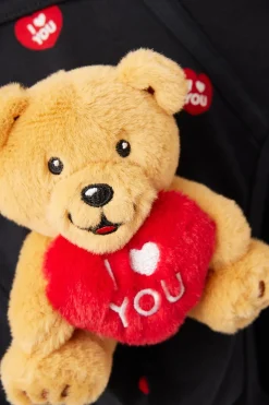 Figi z Bawełny Superior z Pluszowym Misiem I Love You