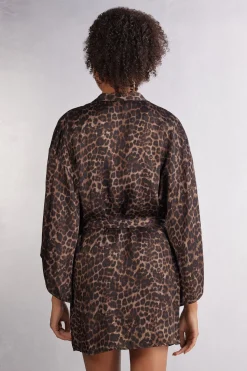Kimono z Satyny Wiskozowej Luxurious Leopard