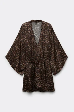 Kimono z Satyny Wiskozowej Luxurious Leopard