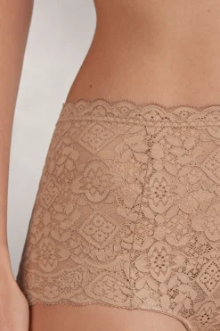 Koronkowe Figi Culotte Wysoki Stan