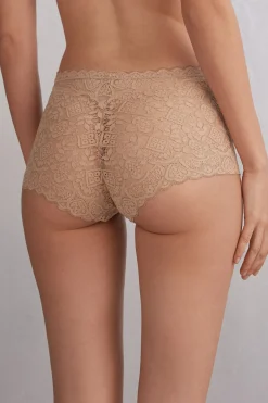 Koronkowe Figi Culotte Wysoki Stan