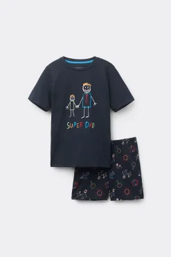 Krótka Piżama Dziecięca z Bawełny Super Dad