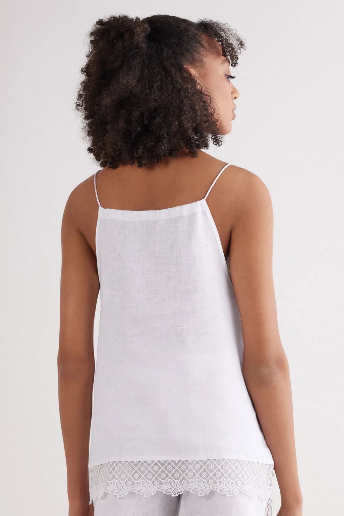 Lniany Top Sophisticated Allure