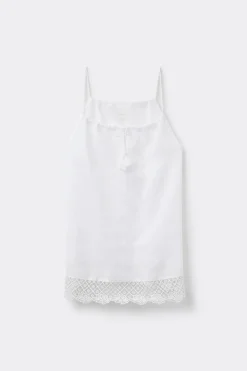 Lniany Top Sophisticated Allure