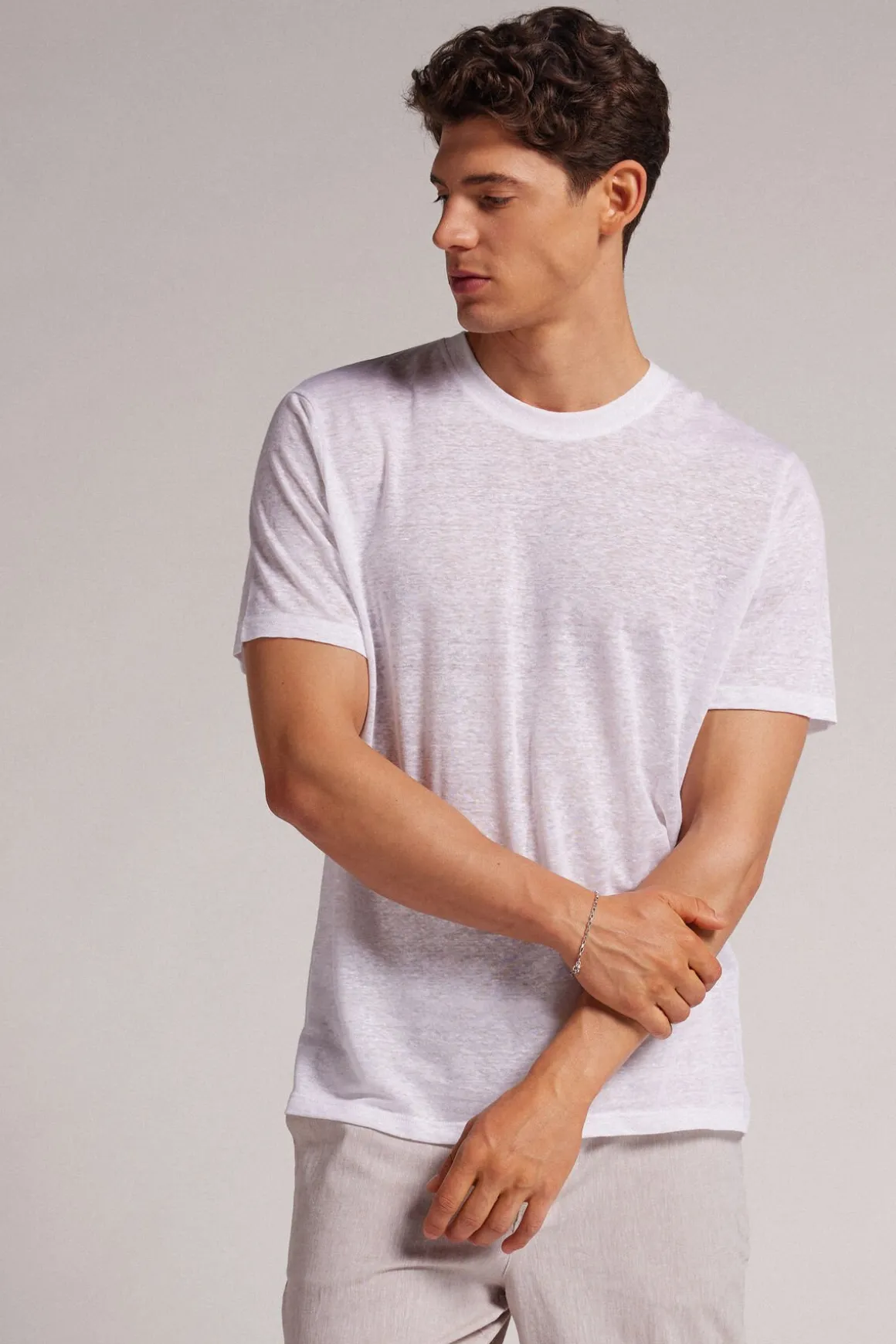 Lniany T-shirt