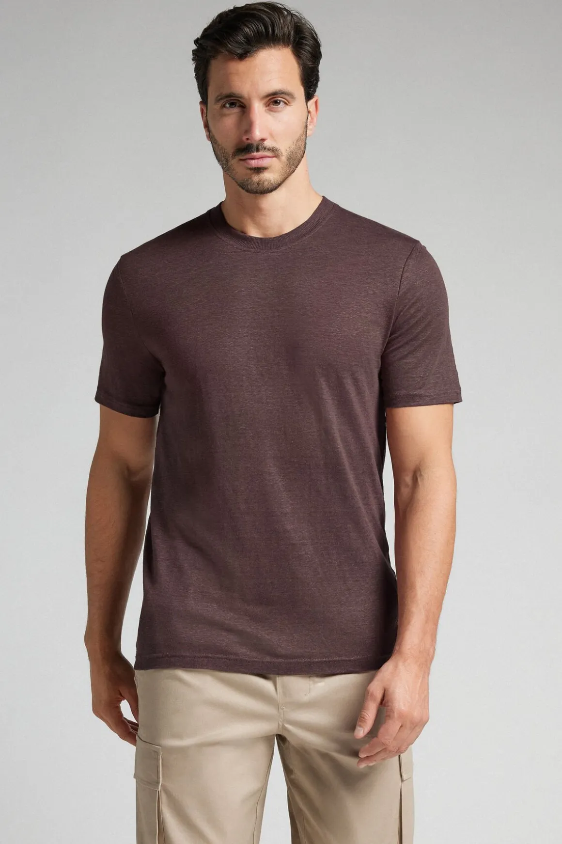 Lniany T-shirt