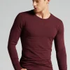 Longsleeve z Modalu z Kaszmirem z Dekoltem Pod Szyję
