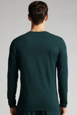 Longsleeve z Modalu z Kaszmirem z Dekoltem Pod Szyję