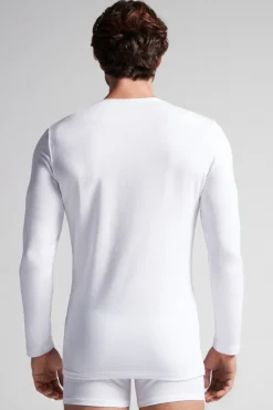 Longsleeve z Modalu z Kaszmirem z Dekoltem Pod Szyję