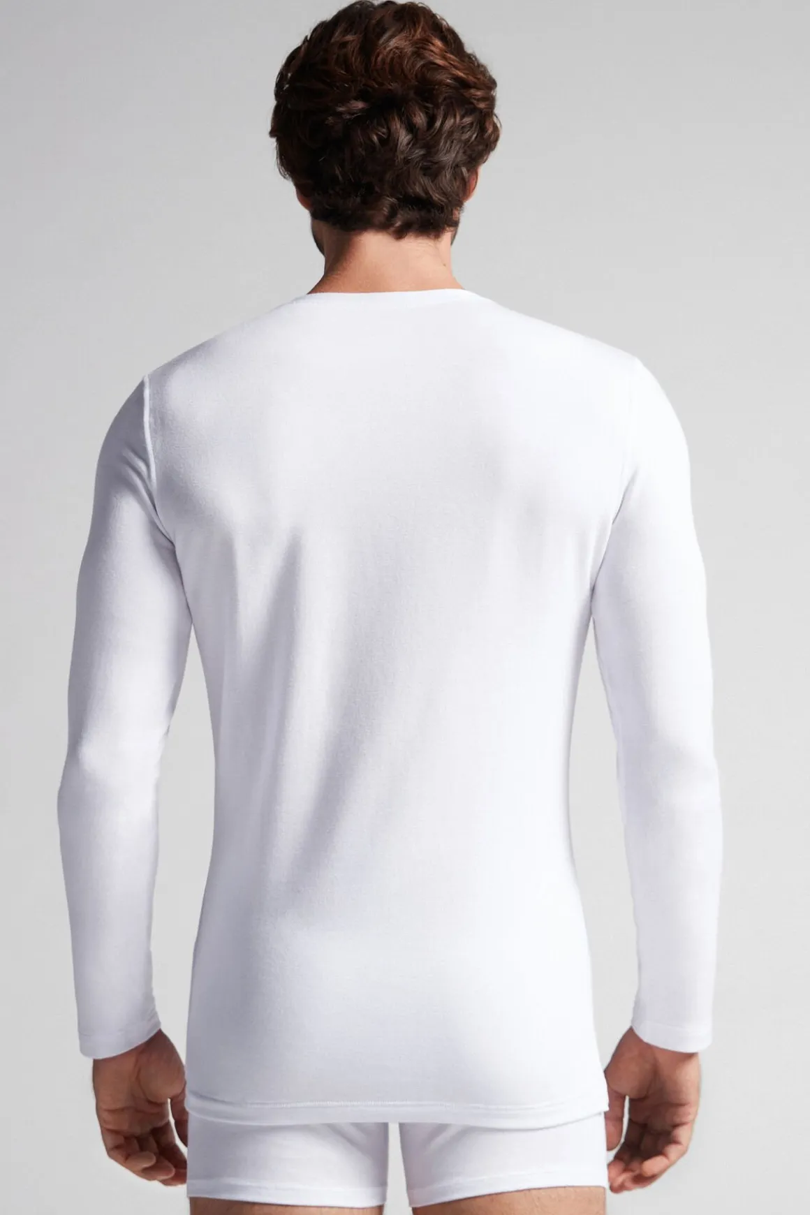 Longsleeve z Modalu z Kaszmirem z Dekoltem Pod Szyję