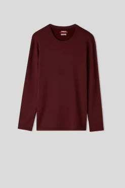 Longsleeve z Modalu z Kaszmirem z Dekoltem Pod Szyję