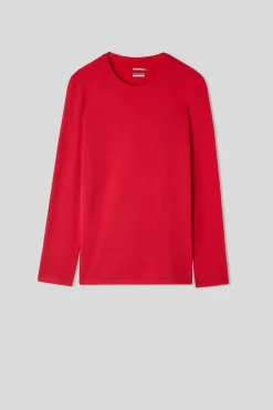 Longsleeve z Modalu z Kaszmirem z Dekoltem Pod Szyję
