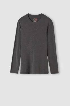 Longsleeve z Modalu z Kaszmirem z Dekoltem Pod Szyję
