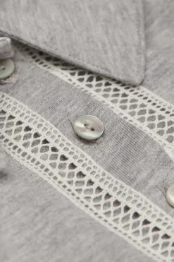 Polo z Długim Rękawem Bawełna Superior Dusty Flower