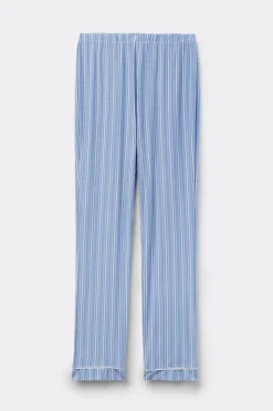 Proste Spodnie z Modalu Oxford Stripes