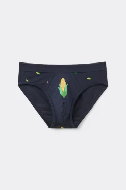 Slipy z Bawełny Superior z Nadrukiem w Kolby Kukurydzy