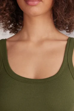 Tank Top Prążkowany z Bawełny Superior
