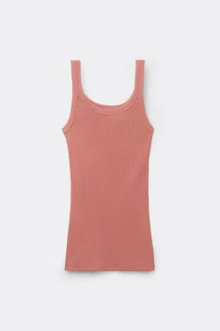 Tank Top Prążkowany z Bawełny Superior