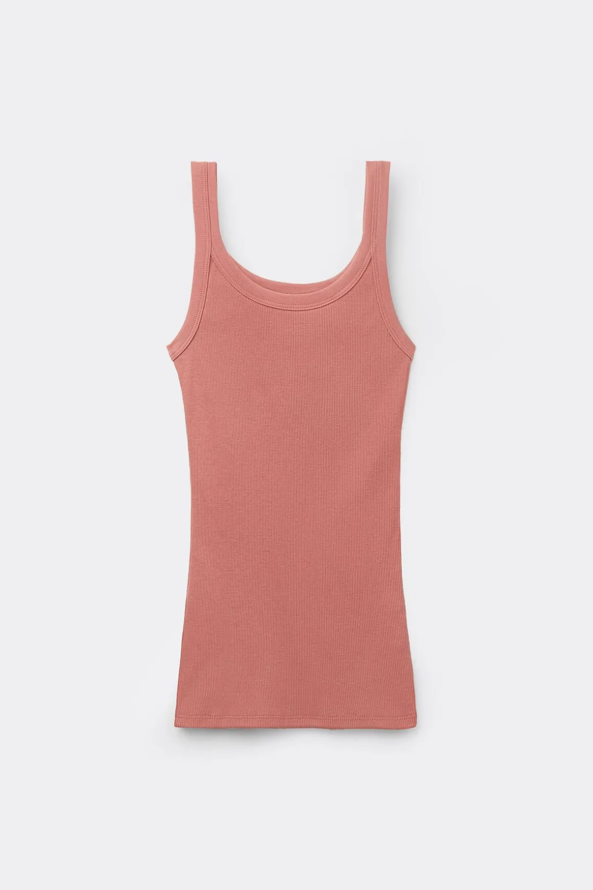 Tank Top Prążkowany z Bawełny Superior