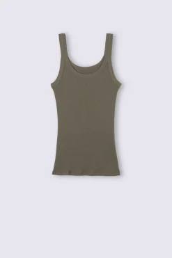Tank Top Prążkowany z Bawełny Superior