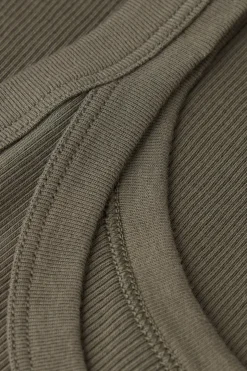 Tank Top Prążkowany z Bawełny Superior
