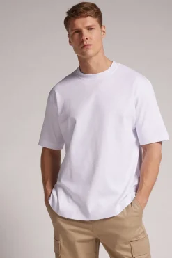 T-shirt Oversize z Bawełny Interlock