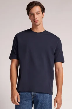 T-shirt Oversize z Bawełny Interlock