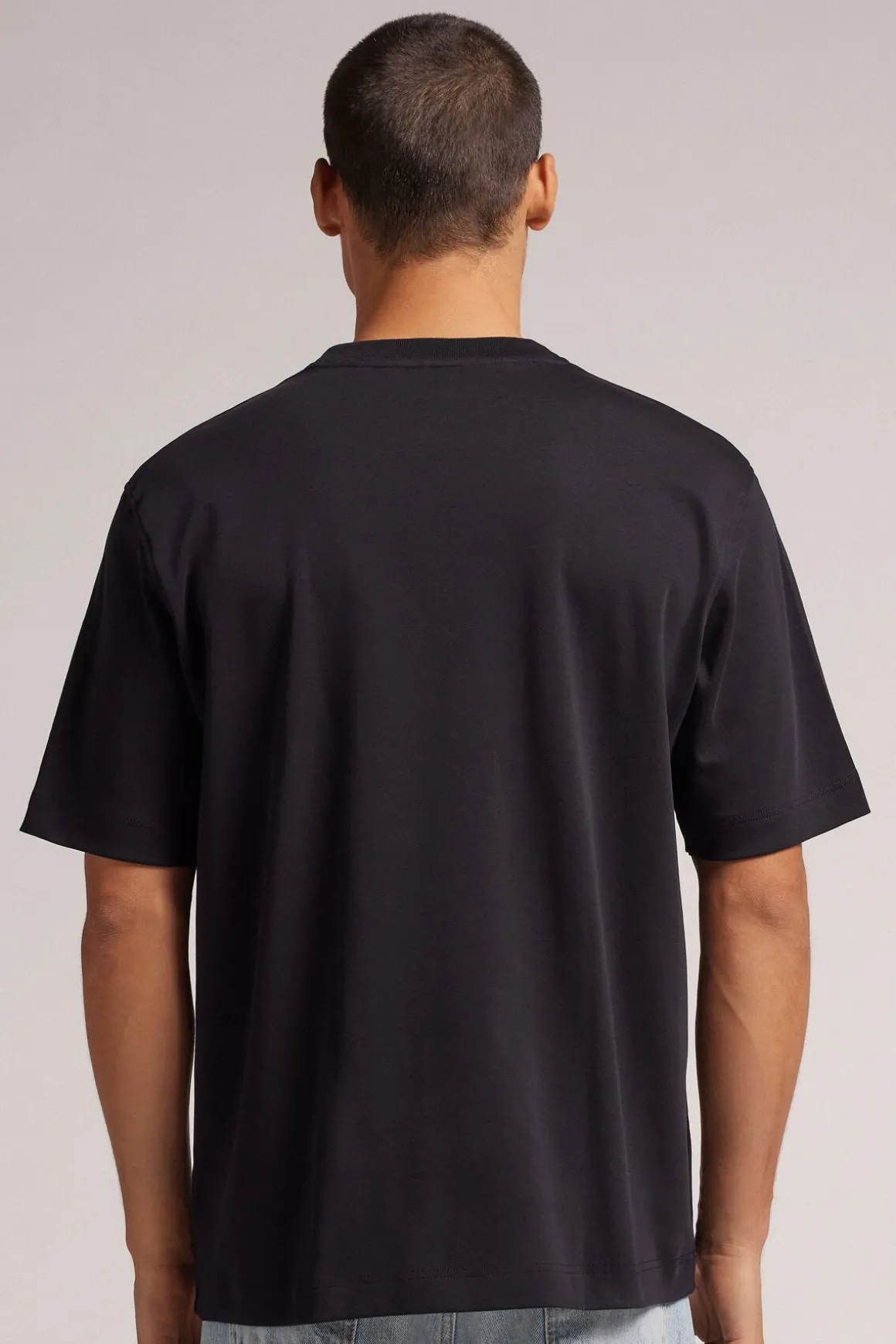 T-shirt Oversize z Bawełny Interlock