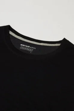 T-shirt z Długim Rękawem z Wełny Merino Okrągły Dekolt