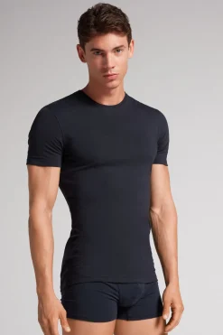 T-shirt z Okrągłym Dekoltem Bawełna Superior