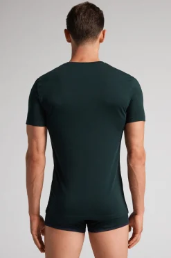 T-shirt z Okrągłym Dekoltem Bawełna Superior
